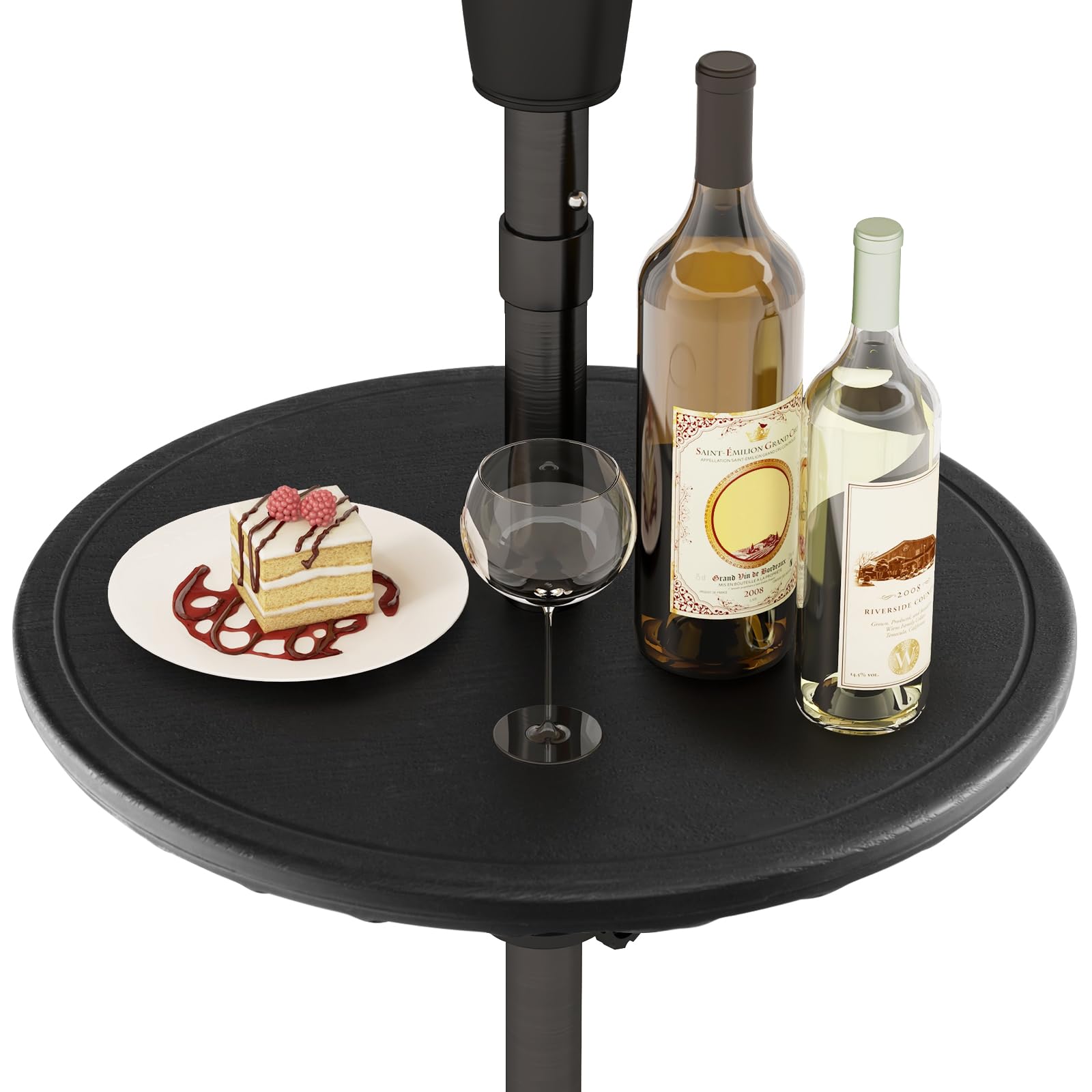 Tangkula 20” Outdoor Adjustable Umbrella Table, Round Umbrella Table Tray w/ 1.5” Umbrella Hole